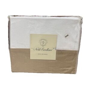 Noble Excellence Callista Beige Tan King Bed Skirt New in Package! NOS